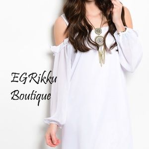 White Boho Chic Midi Dress